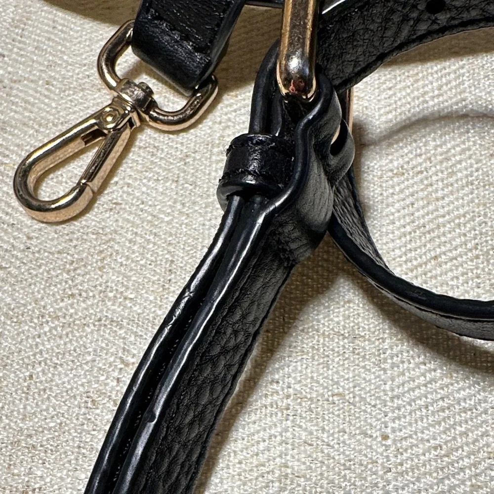 Michael Kors Black Leather Bag Replacement Strap with Gold Accents - Picture 7 of 8